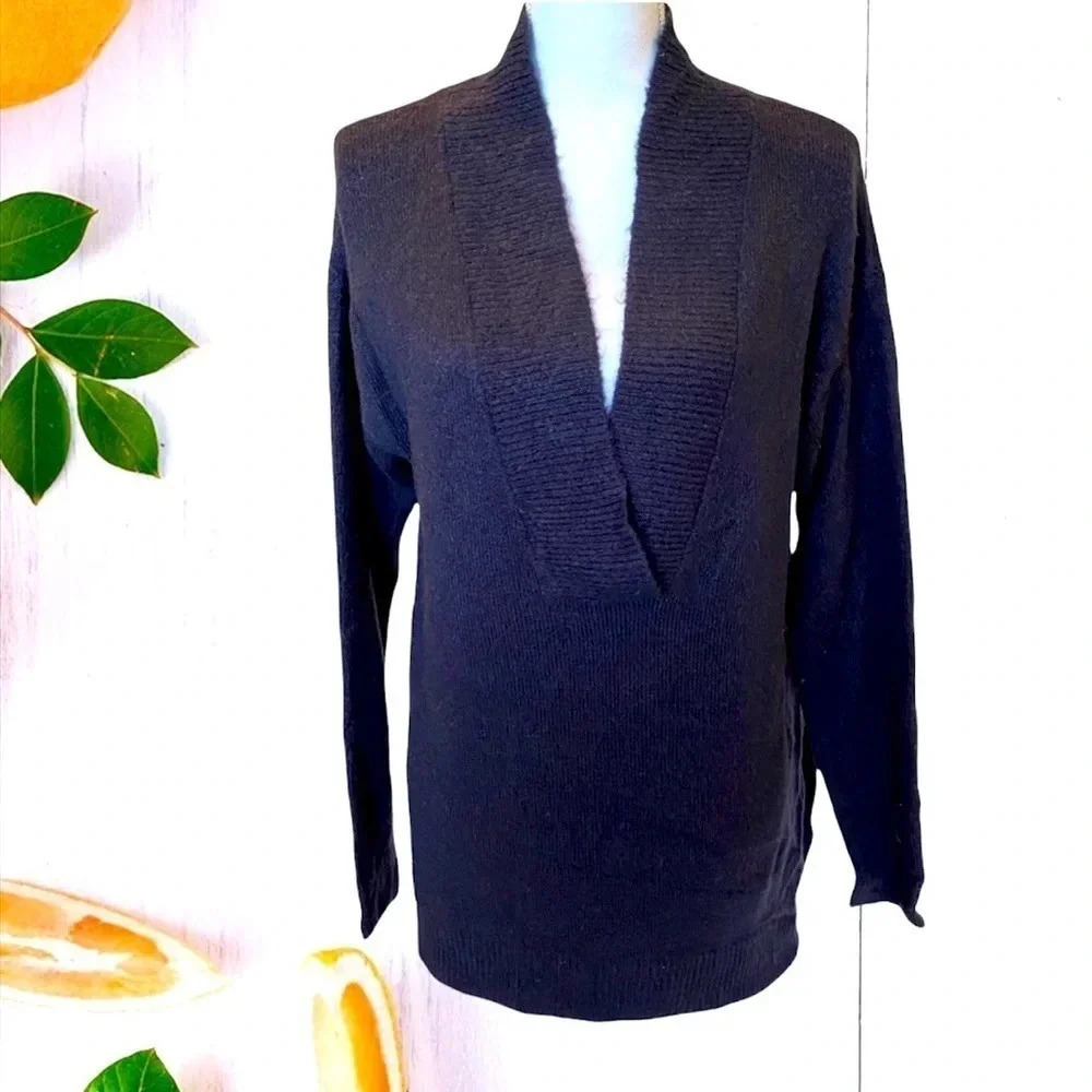 RDI Deep Plunge V-Neck Sweater Pullover Top Blouse